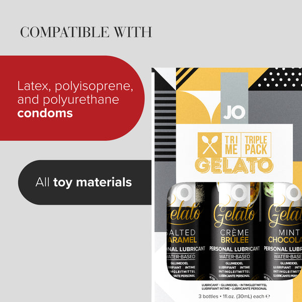 System JO Gelato Tri-Me Triple Pack Flavored Lubricants - 3 x 1 oz