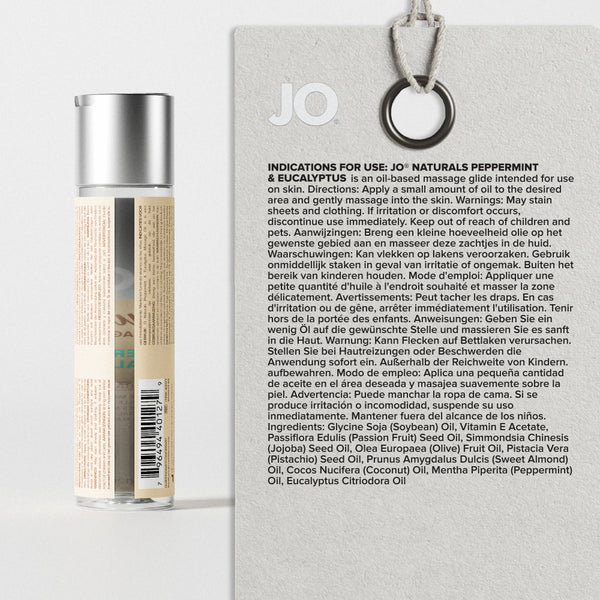 System JO Naturals Massage Oil - Peppermint & Eucalyptus 4 oz