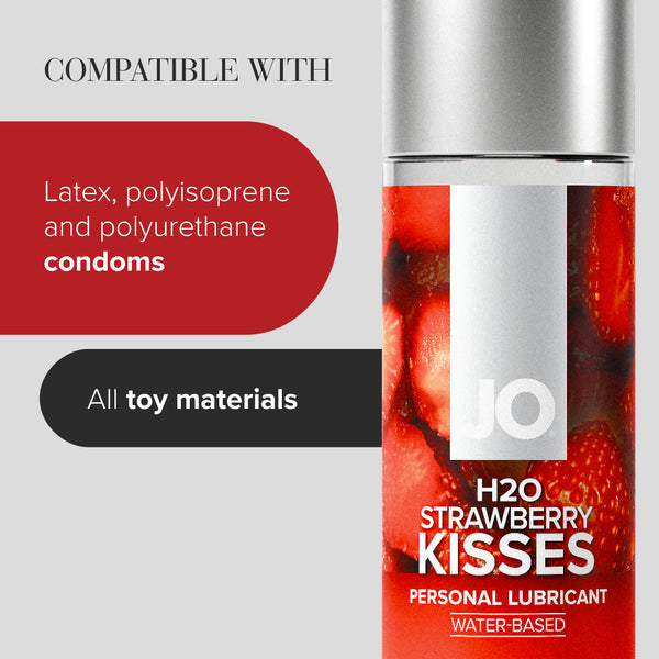 System JO H2O Strawberry Kisses Flavored Lubricant 4 oz