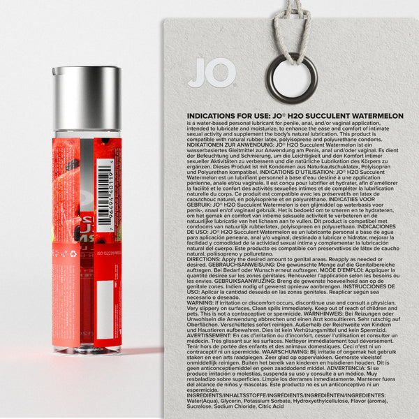System JO H2O Succulent Watermelon Flavored Lubricant 4 oz