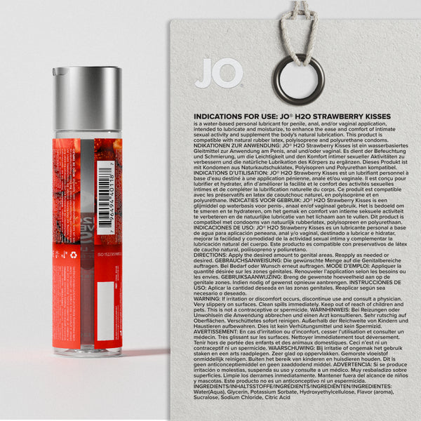 System JO H2O Strawberry Kisses Flavored Lubricant 4 oz