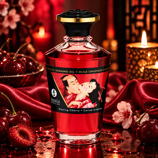 Shunga Aphrodisiac Warming Oil - Blazing Cherry 3.5 oz