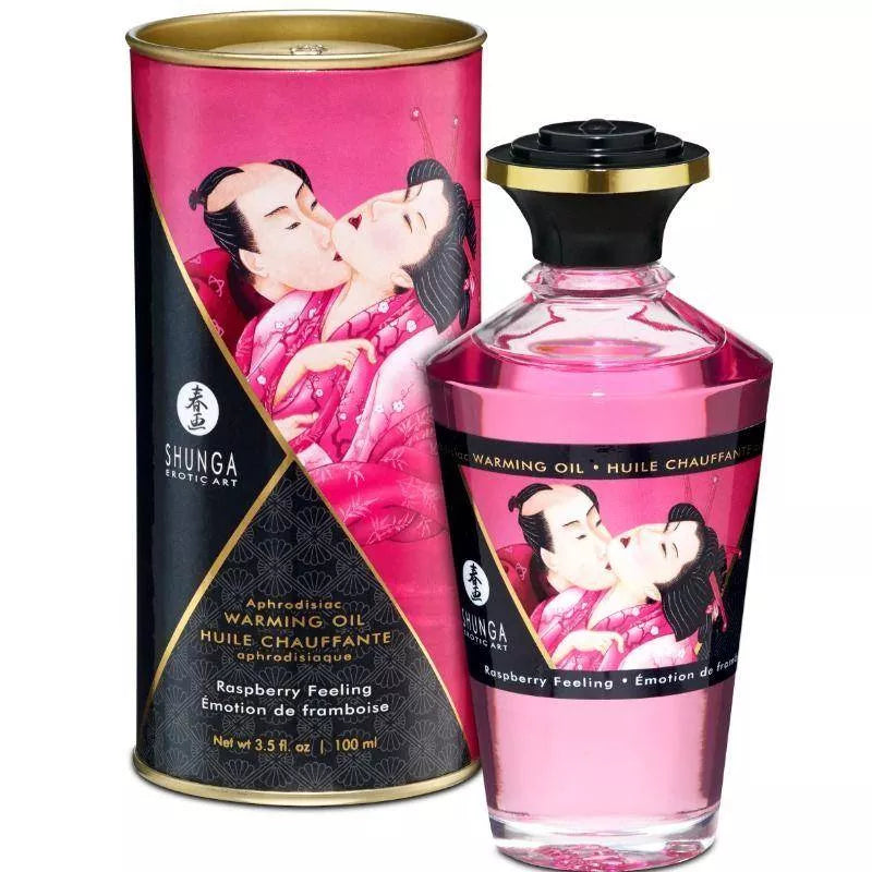 Shunga Aphrodisiac Warming Oil - Raspberry Feeling 3.5 oz