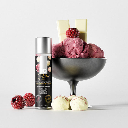 System JO Gelato White Chocolate Raspberry Truffle Flavored Lubricant 4 oz