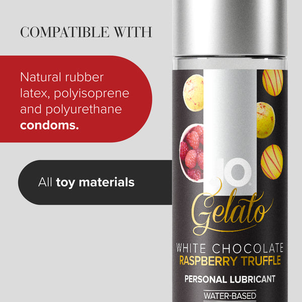 System JO Gelato White Chocolate Raspberry Truffle Flavored Lubricant 4 oz