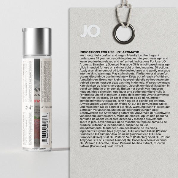 System JO Aromatix Strawberry Kissable Massage Oil 4 oz