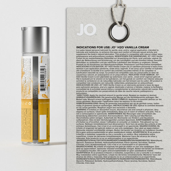 System JO H2O Vanilla Cream Flavored Lubricant 4 oz