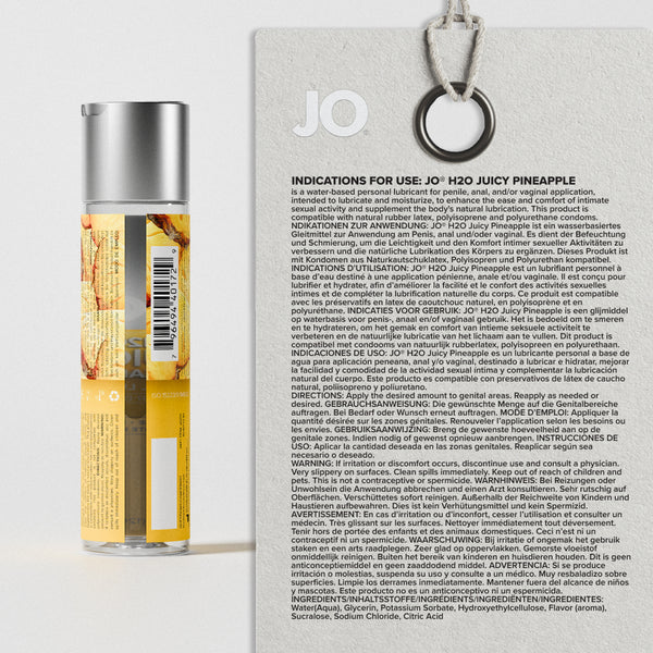 System JO H2O Juicy Pineapple Flavored Lubricant 4 oz