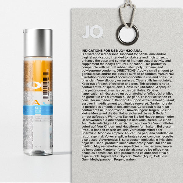 System JO H2O Anal Original Water-Based Lubricant 4 oz