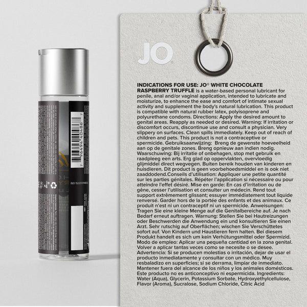 System JO Gelato White Chocolate Raspberry Truffle Flavored Lubricant 4 oz
