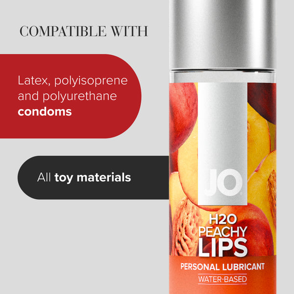 System JO H2O Peachy Lips Flavored Lubricant 4 oz
