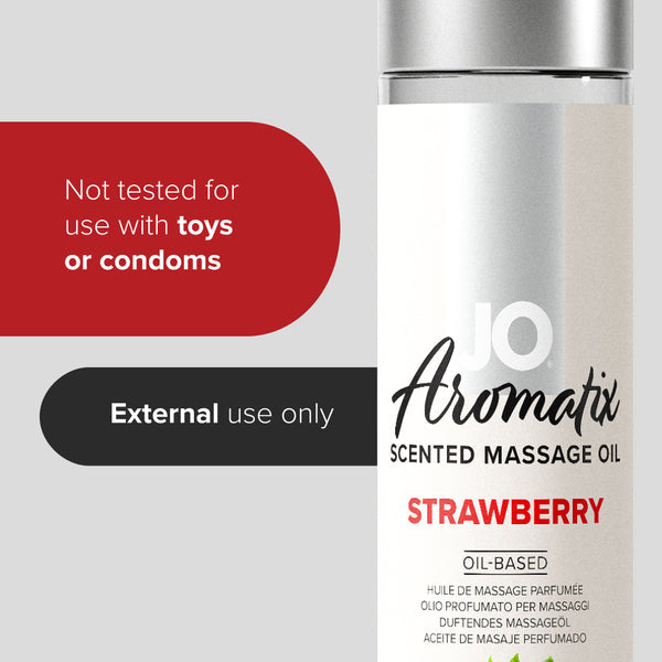 System JO Aromatix Strawberry Kissable Massage Oil 4 oz