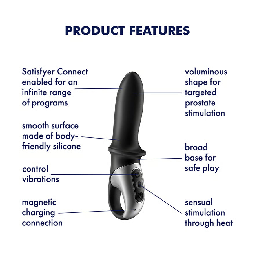 Satisfyer Hot Passion App-Controlled Warming Anal Vibrator - Black