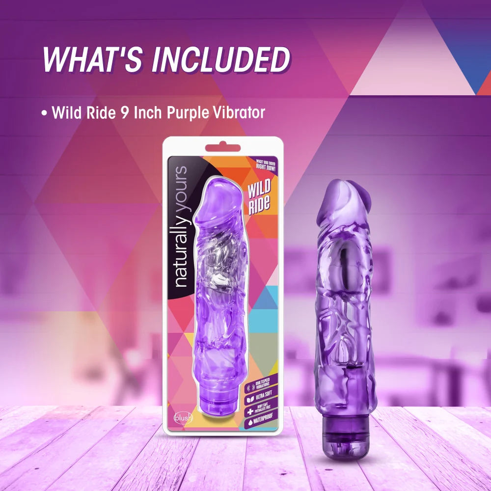 Naturally Yours Wild Ride 9.25" Realistic Vibrator – Purple