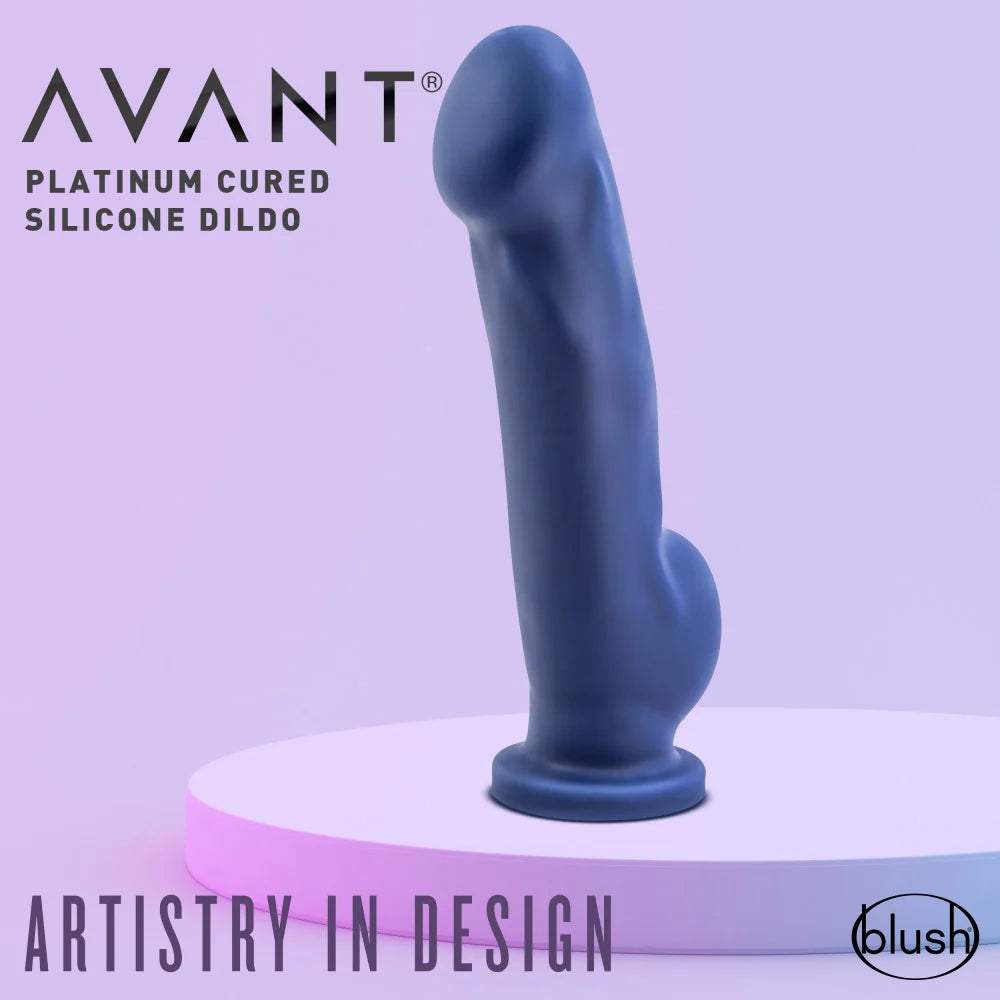 Avant Ergo Indigo D8 7.5" Dual Density Silicone Dildo – Indigo Blue