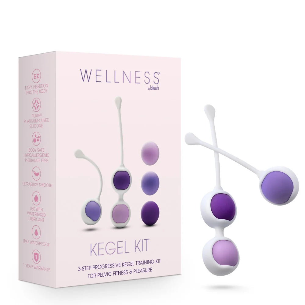 Wellness by Blush Progressive UltraSilk Kegel Training Kit – Purple