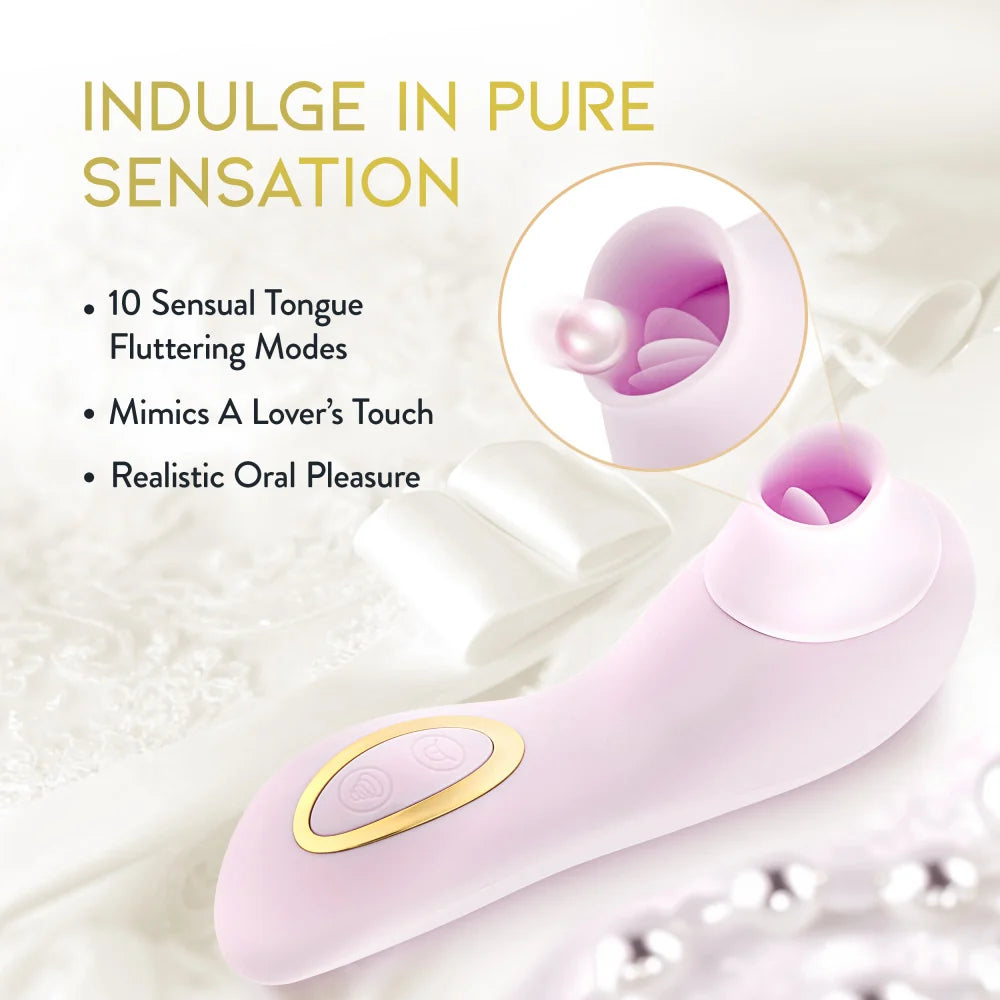 Delice Fleur Clitoral Stimulator with Tongue Fluttering & Suction – Barely Purple