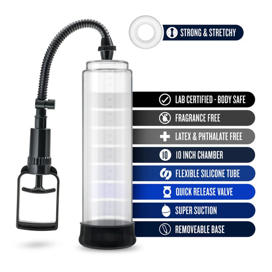 Performance by Blush VX4 Vibrating Male Enhancement Pump – Clear/Black