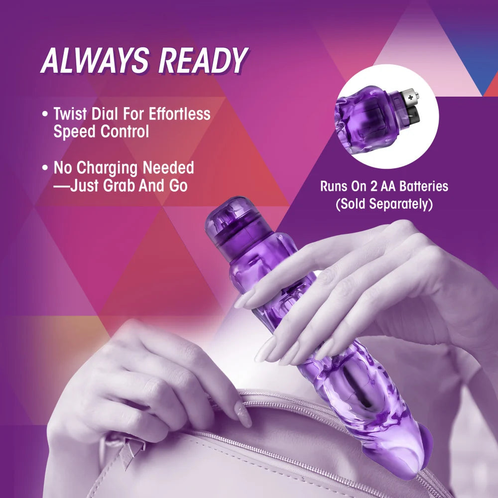 Naturally Yours Wild Ride 9.25" Realistic Vibrator – Purple
