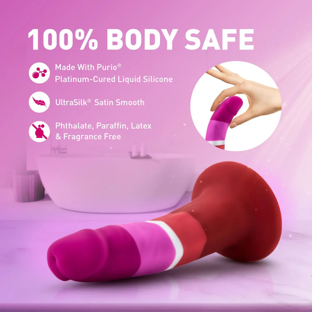 Avant Pride Beauty P3 5.5" Silicone Dildo with Suction Cup – Multi-Color