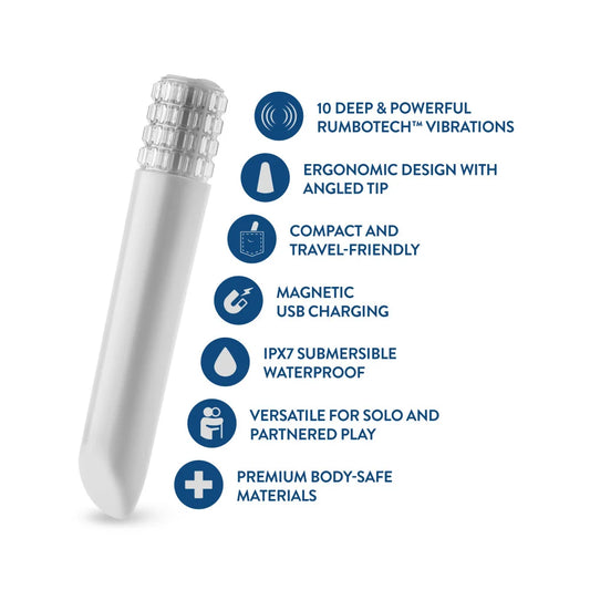 Oh My Gem Bold 5" Pocket-Sized Power Vibrator – White