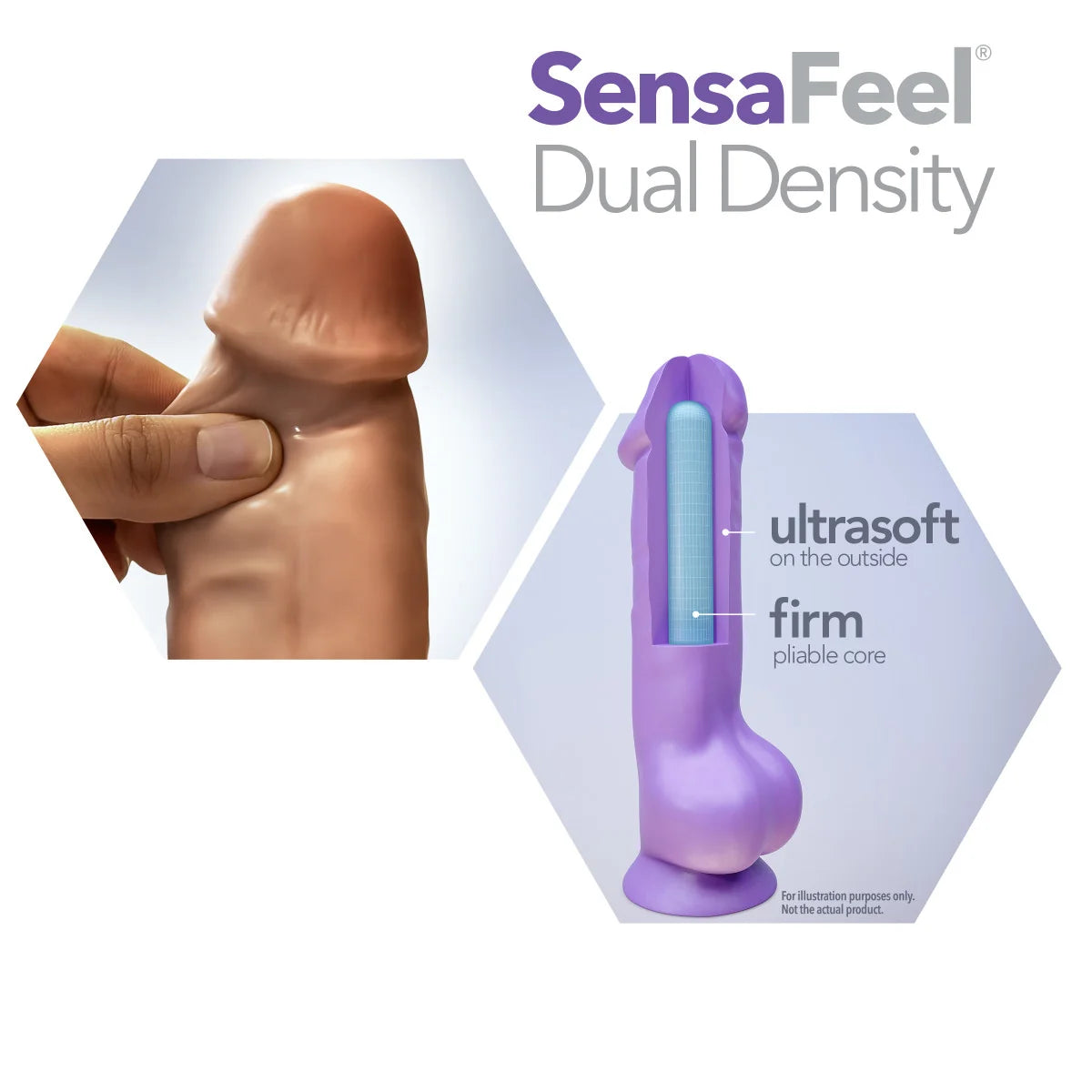 Au Naturel Big Boy 10" Dual Density Dildo with Suction Cup – Mocha