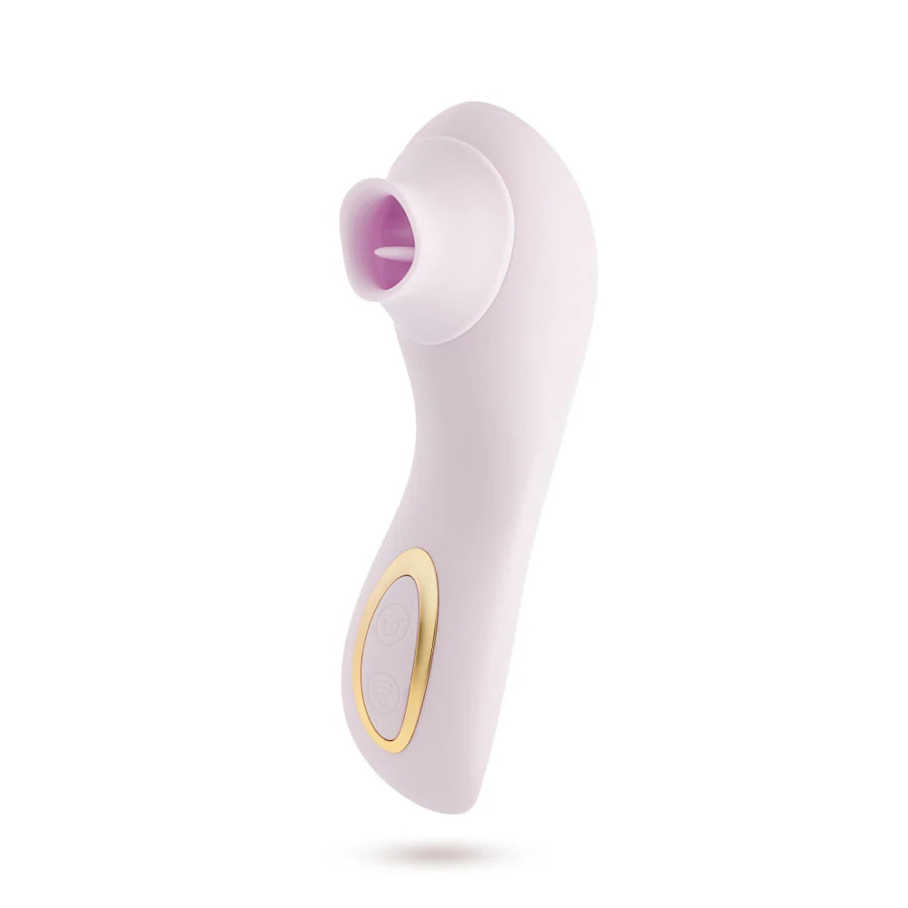 Delice Fleur Clitoral Stimulator with Tongue Fluttering & Suction – Barely Purple