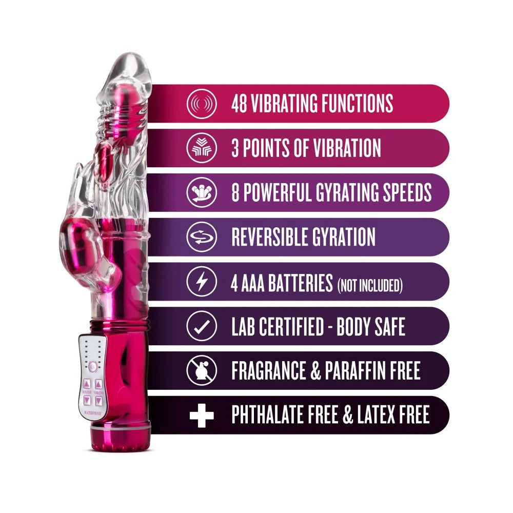 Sexy Things Frisky Rabbit 9" Gyrating Rabbit Vibrator – Pink