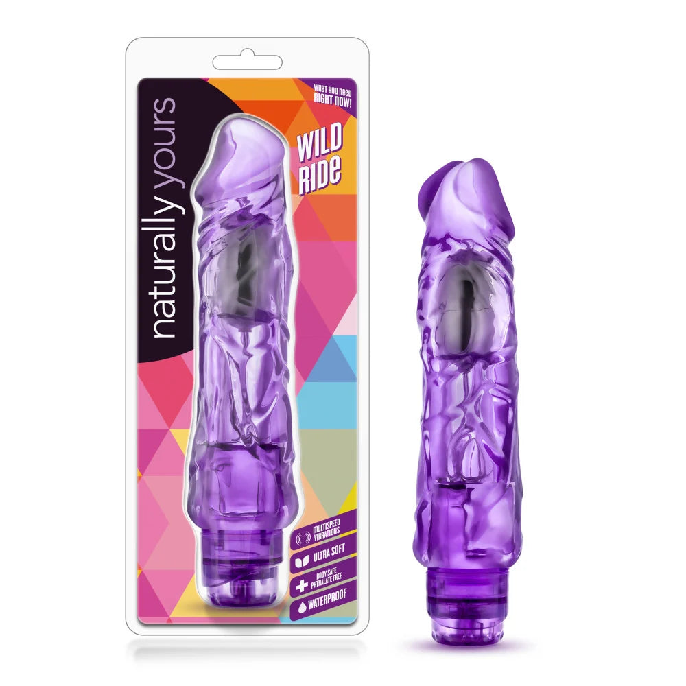 Naturally Yours Wild Ride 9.25" Realistic Vibrator – Purple