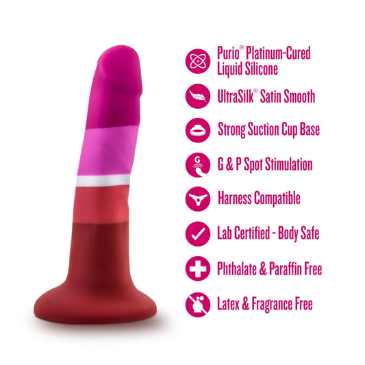 Avant Pride Beauty P3 5.5" Silicone Dildo with Suction Cup – Multi-Color