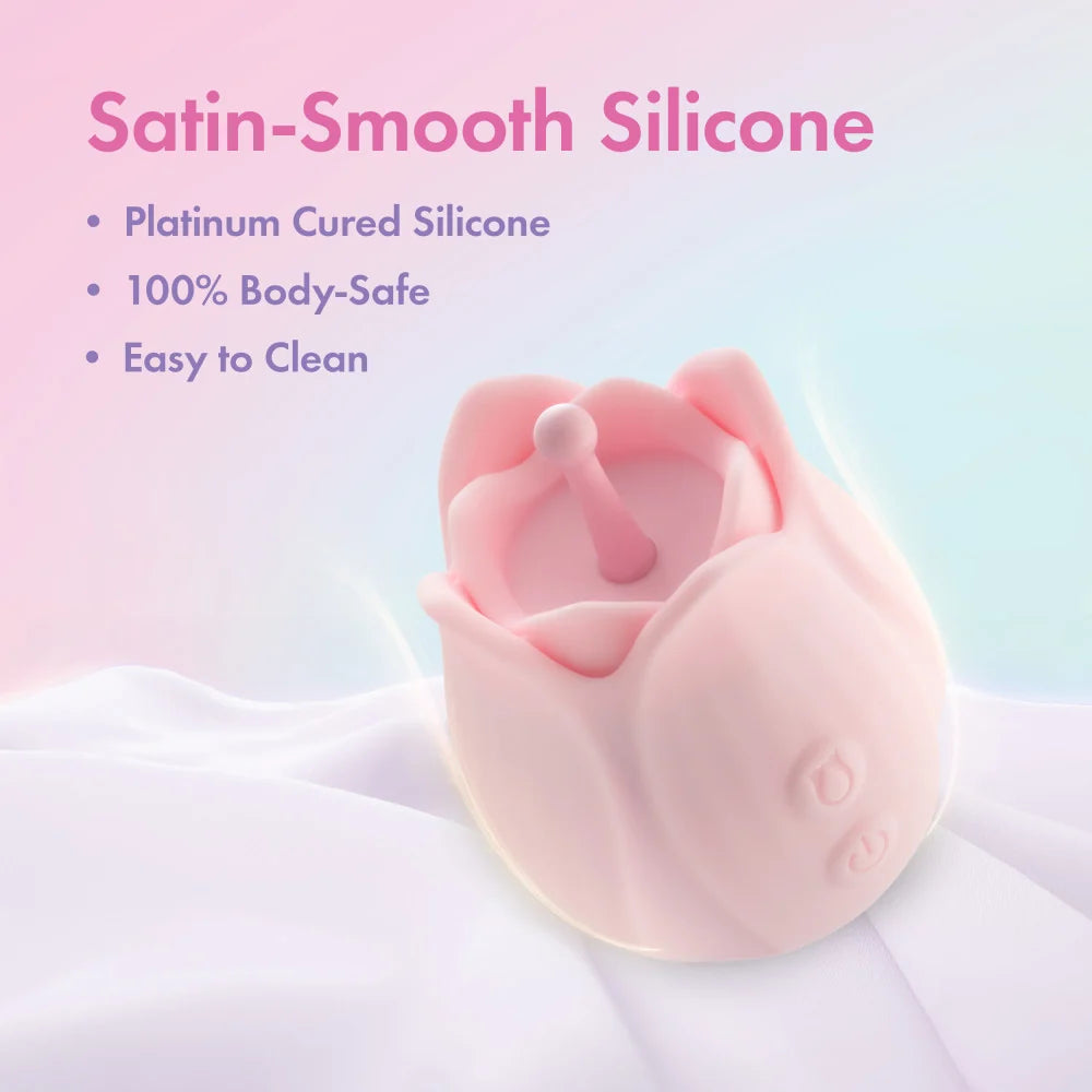 Play With Me Romantic Rose Vibrator with 3 Rosebud Attachments – Pink