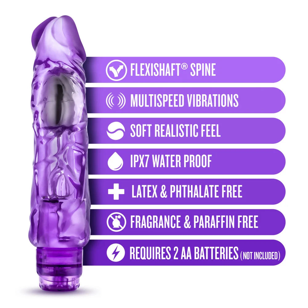 Naturally Yours Wild Ride 9.25" Realistic Vibrator – Purple